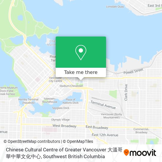 Chinese Cultural Centre of Greater Vancouver 大溫哥華中華文化中心 map