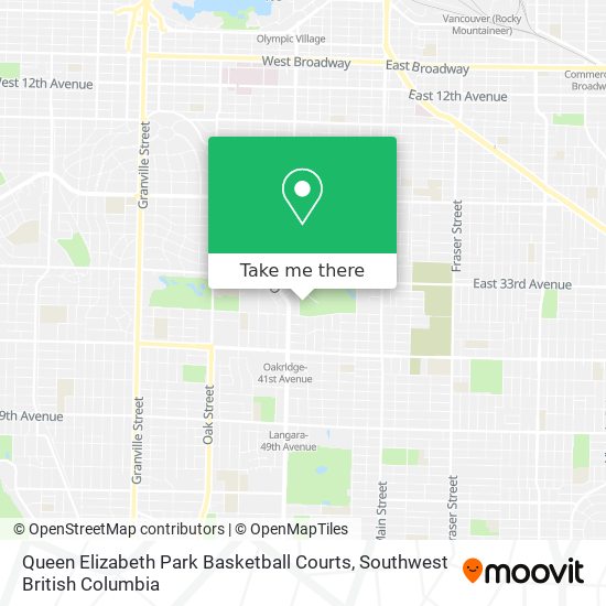 Queen Elizabeth Park Basketball Courts map