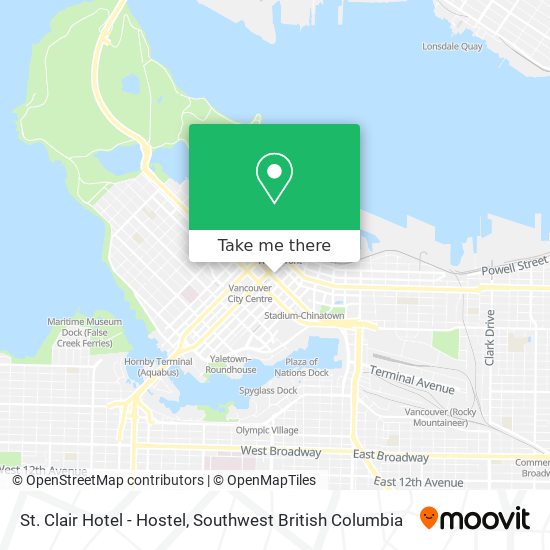 St. Clair Hotel - Hostel map
