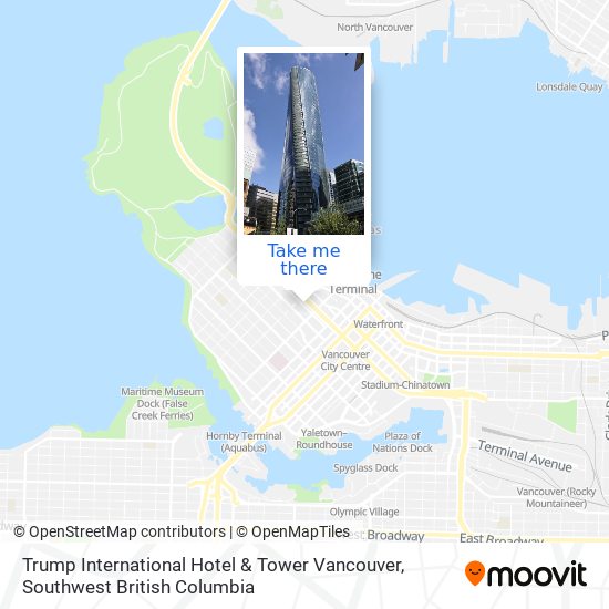 Trump International Hotel & Tower Vancouver map