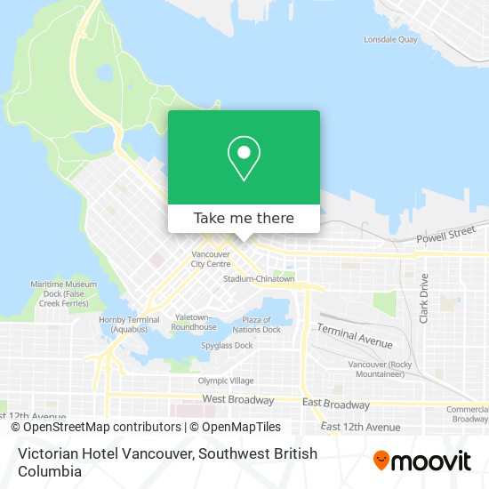 Victorian Hotel Vancouver map