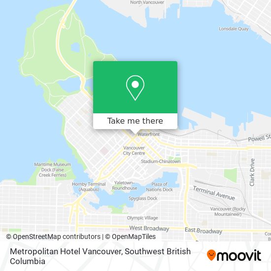 Metropolitan Hotel Vancouver map