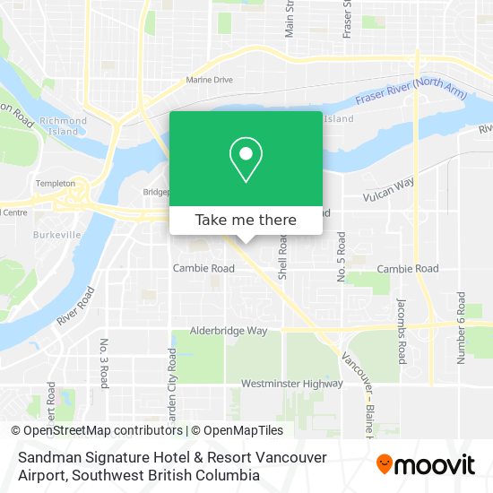 Sandman Signature Hotel & Resort Vancouver Airport map