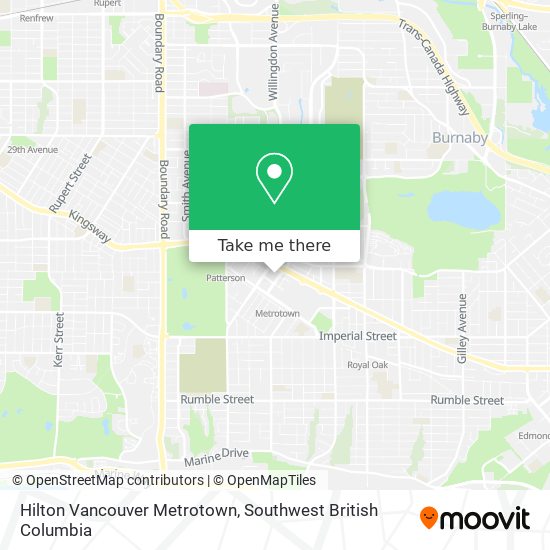 Hilton Vancouver Metrotown map