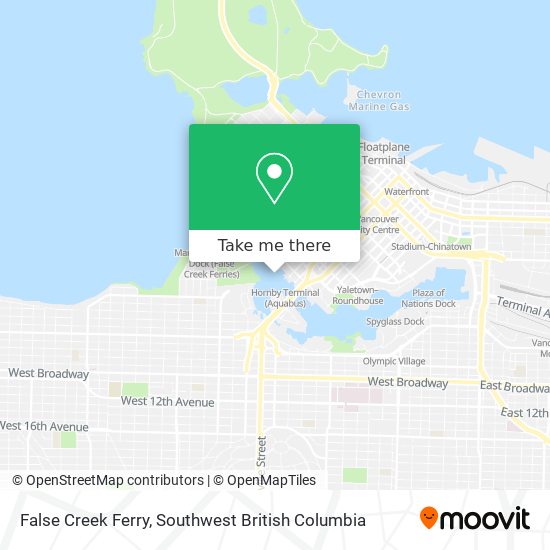 False Creek Ferry map