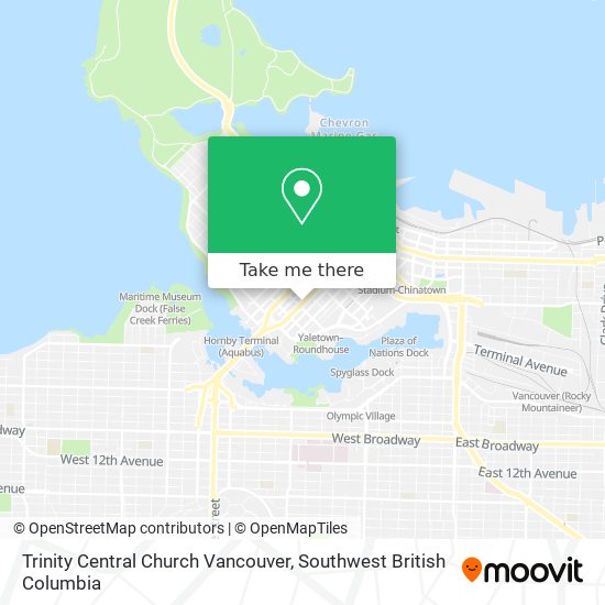 Trinity Central Church Vancouver map