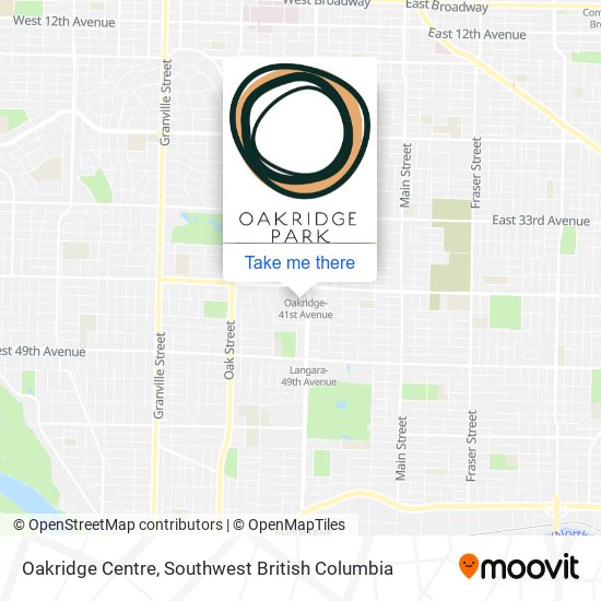 Oakridge Centre map
