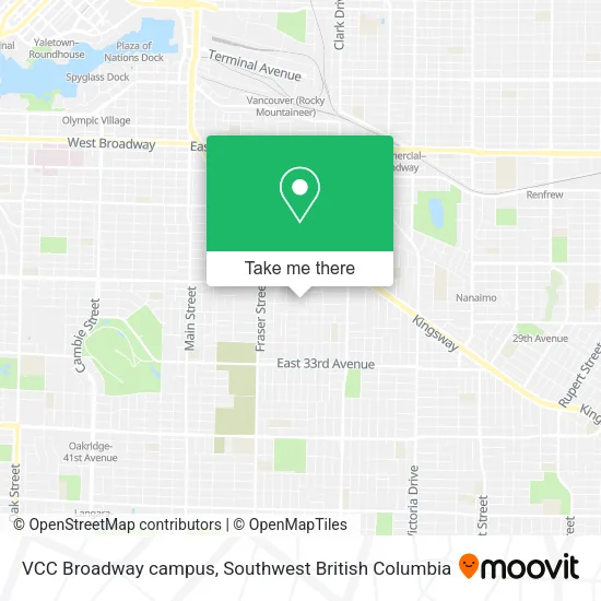 VCC Broadway campus map