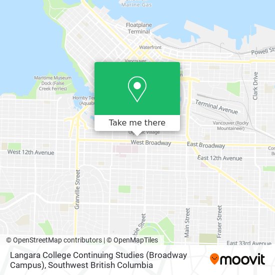 Langara College Continuing Studies (Broadway Campus) plan