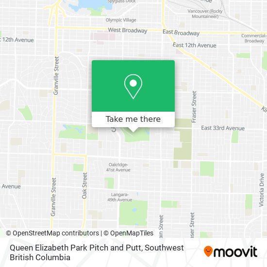Queen Elizabeth Park Pitch and Putt map