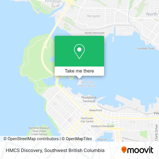 HMCS Discovery map