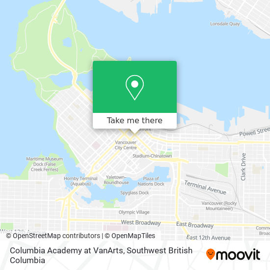Columbia Academy at VanArts map