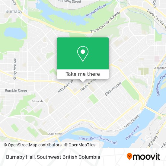 Burnaby Hall map