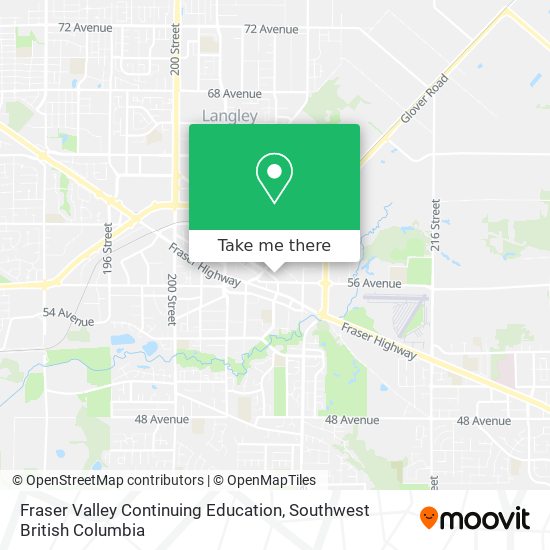Fraser Valley Continuing Education map