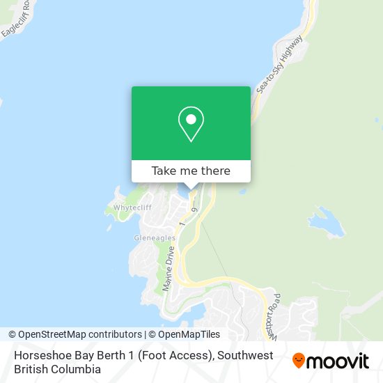 Horseshoe Bay Berth 1 (Foot Access) map