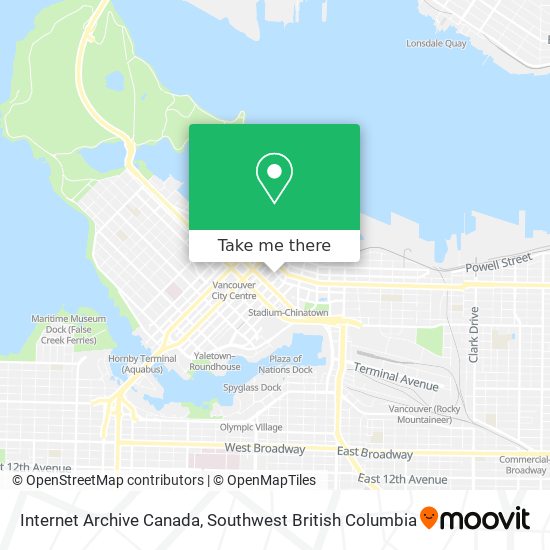 Internet Archive Canada map