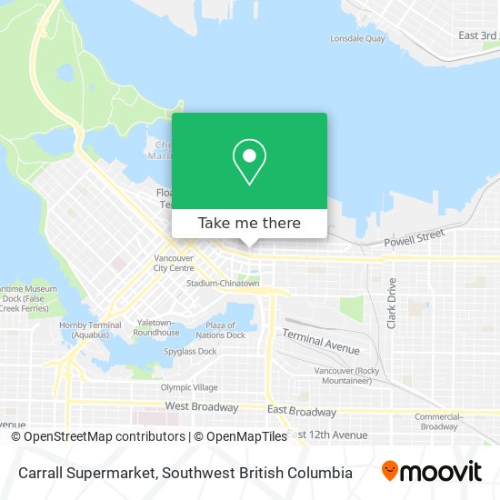 Carrall Supermarket map