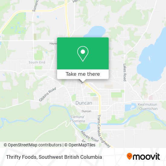 Thrifty Foods map