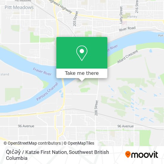 Q̓Ic̓Əy̓ / Katzie First Nation map