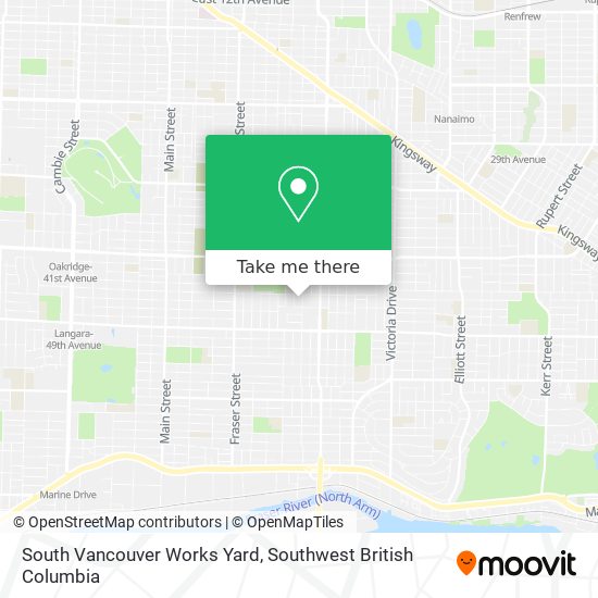 South Vancouver Works Yard map