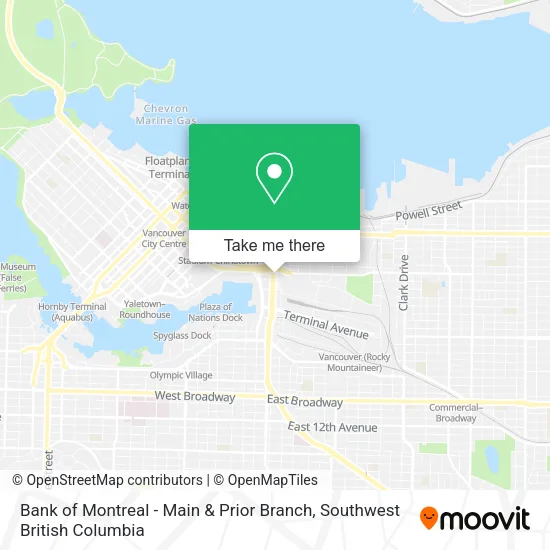 Bank of Montreal - Main & Prior Branch map