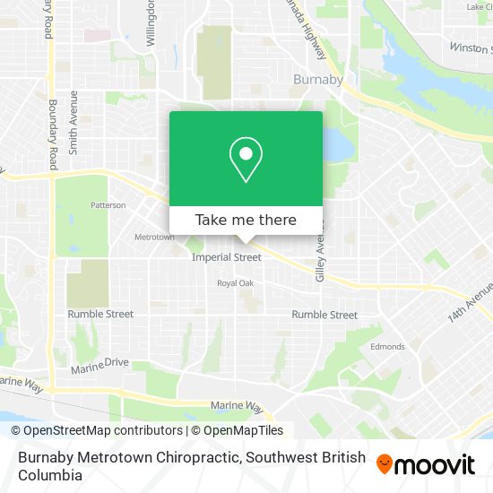 Burnaby Metrotown Chiropractic map