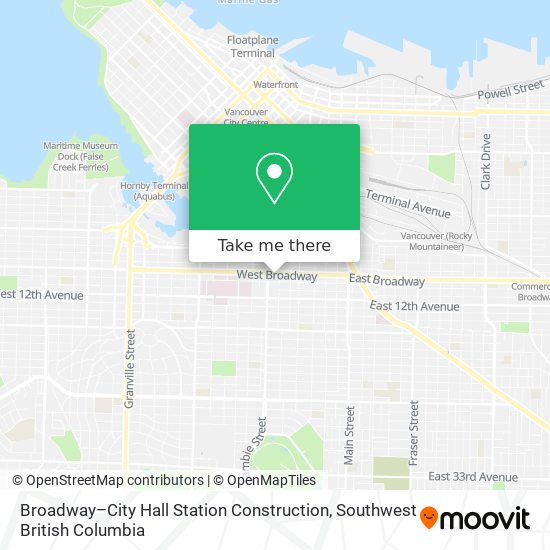 Broadway–City Hall Station Construction map