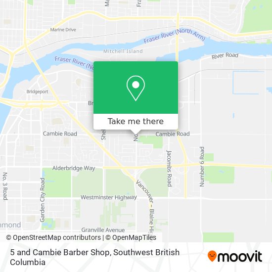 5 and Cambie Barber Shop map