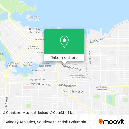 Raincity Athletics map