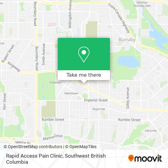 Rapid Access Pain Clinic map