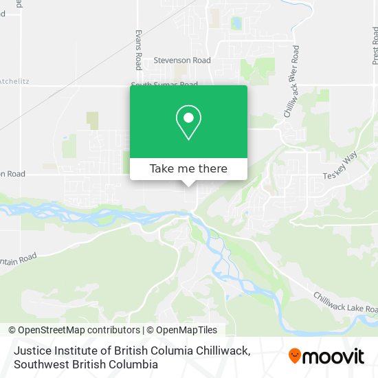 Justice Institute of British Columia Chilliwack map