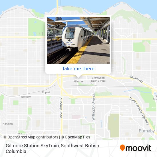 Gilmore Station SkyTrain map