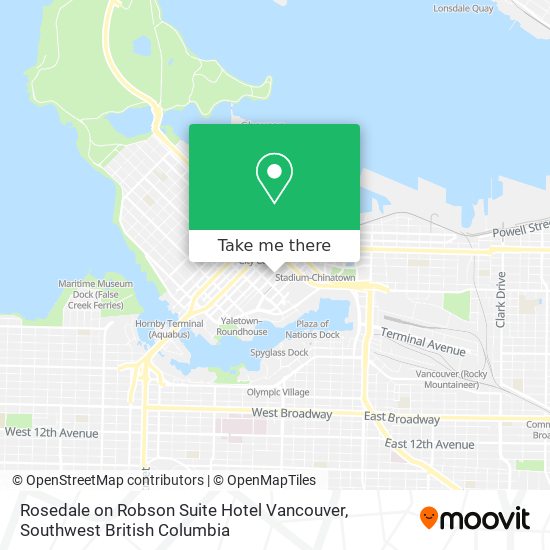 Rosedale on Robson Suite Hotel Vancouver map