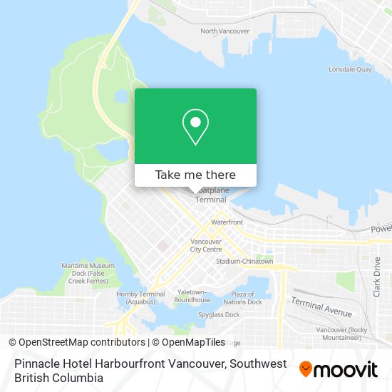 Pinnacle Hotel Harbourfront Vancouver map