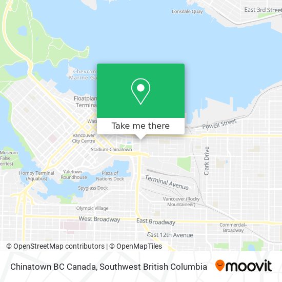 Chinatown BC Canada map