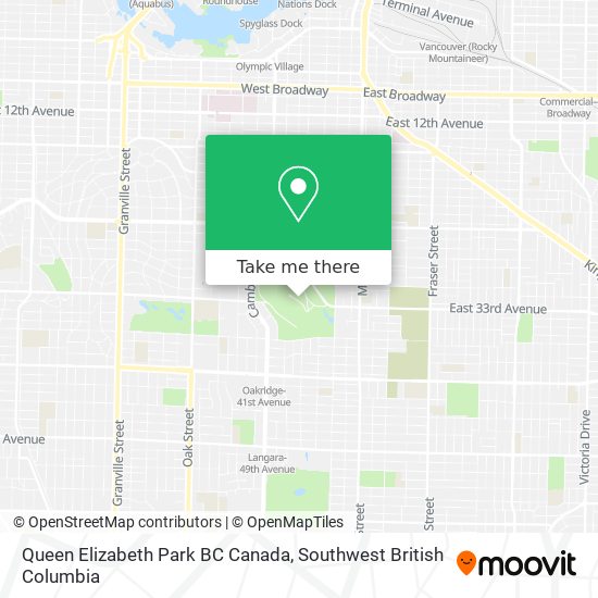 Queen Elizabeth Park BC Canada map
