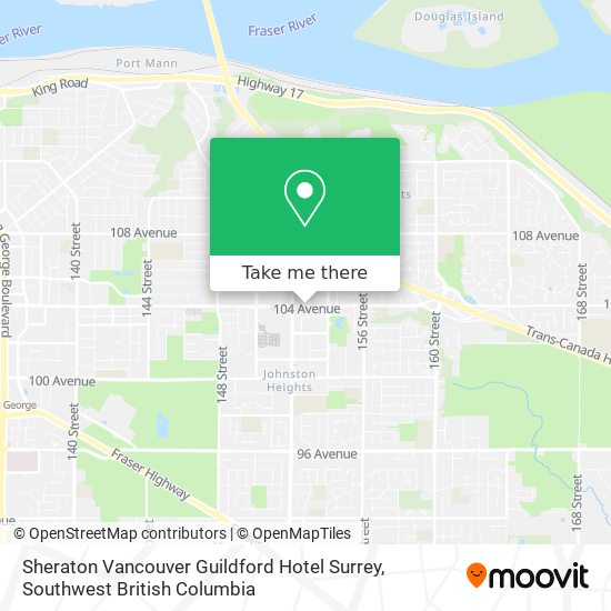 Sheraton Vancouver Guildford Hotel Surrey map