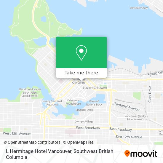 L Hermitage Hotel Vancouver map