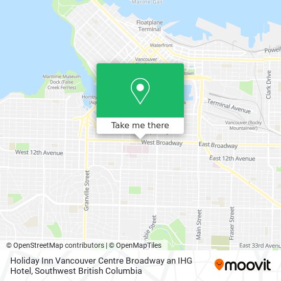 Holiday Inn Vancouver Centre Broadway an IHG Hotel map