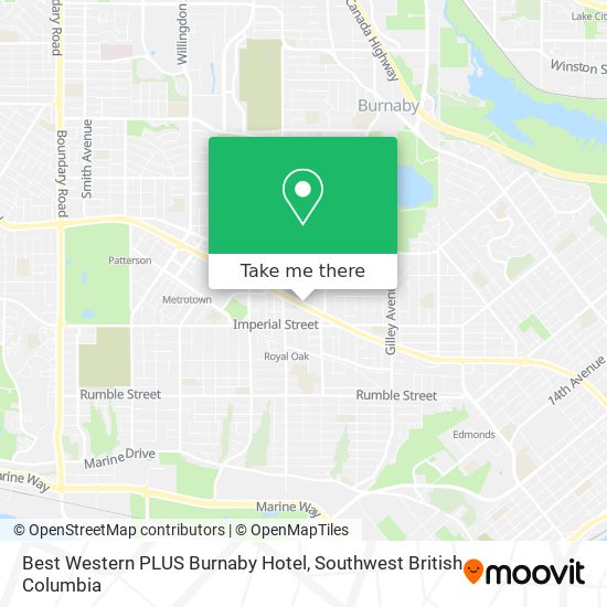 Best Western PLUS Burnaby Hotel map
