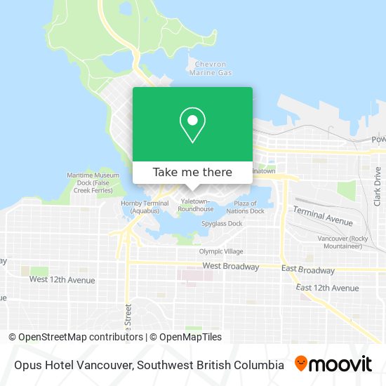 Opus Hotel Vancouver map