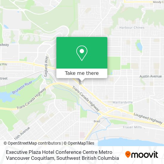 Executive Plaza Hotel Conference Centre Metro Vancouver Coquitlam map