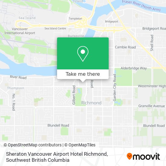 Sheraton Vancouver Airport Hotel Richmond map