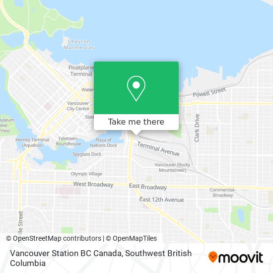 Vancouver Station BC Canada map