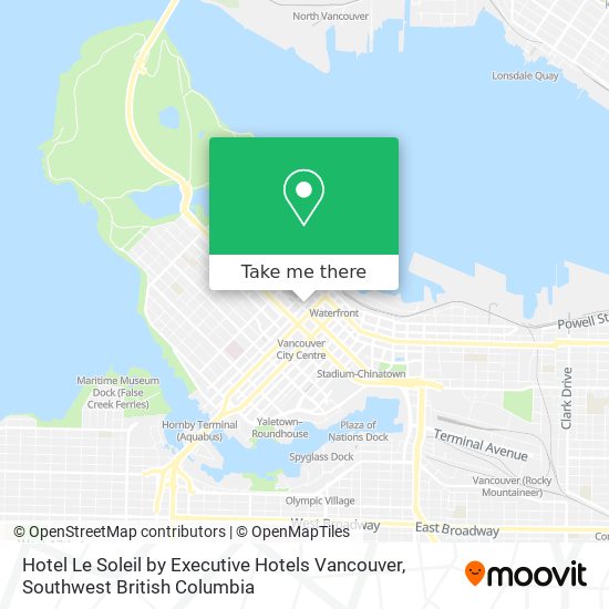 Hotel Le Soleil by Executive Hotels Vancouver map