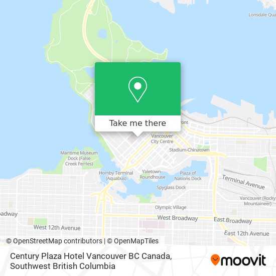 Century Plaza Hotel Vancouver BC Canada map