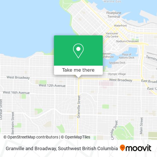 Granville and Broadway map
