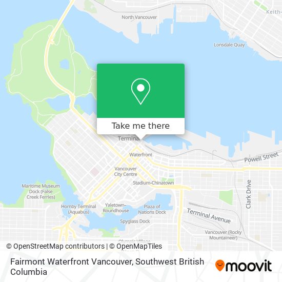 Fairmont Waterfront Vancouver map