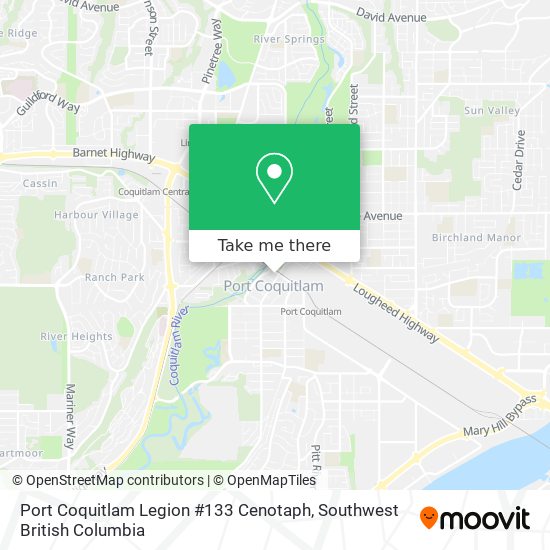 Port Coquitlam Legion #133 Cenotaph map