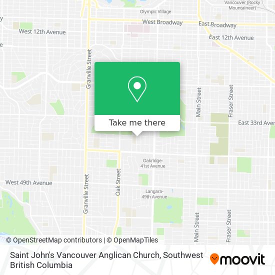 Saint John's Vancouver Anglican Church map